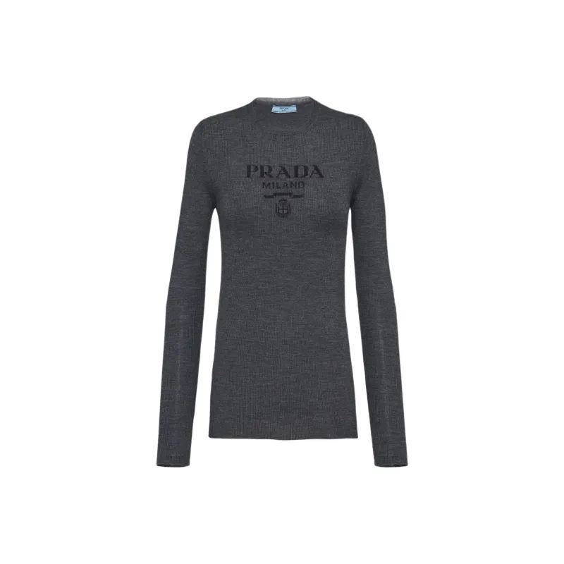 PRADA Logo intarsia Wool Jumper-0