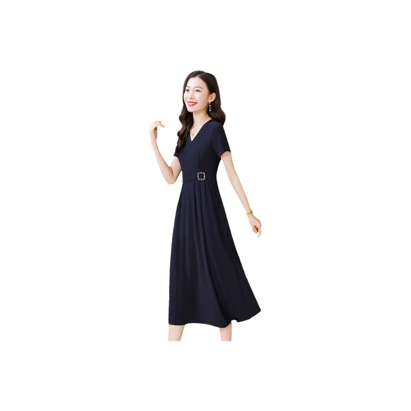Cypress House Short Sleeved Dress Women's Navy Blue-0