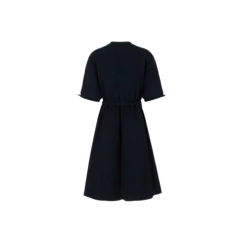 Moncler Short Sleeved Drawstring Midi Dress