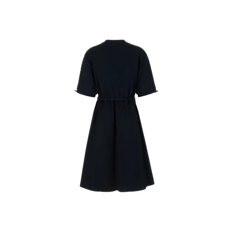 Moncler Short Sleeved Drawstring Midi Dress-0