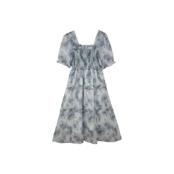 Icicofficial Short Sleeved Dresses Women's Blue