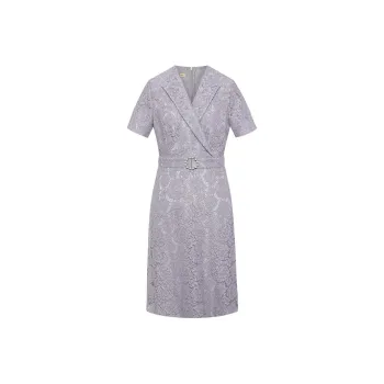 BBLLUUEE Short Sleeved Dress Women's Mist Purple