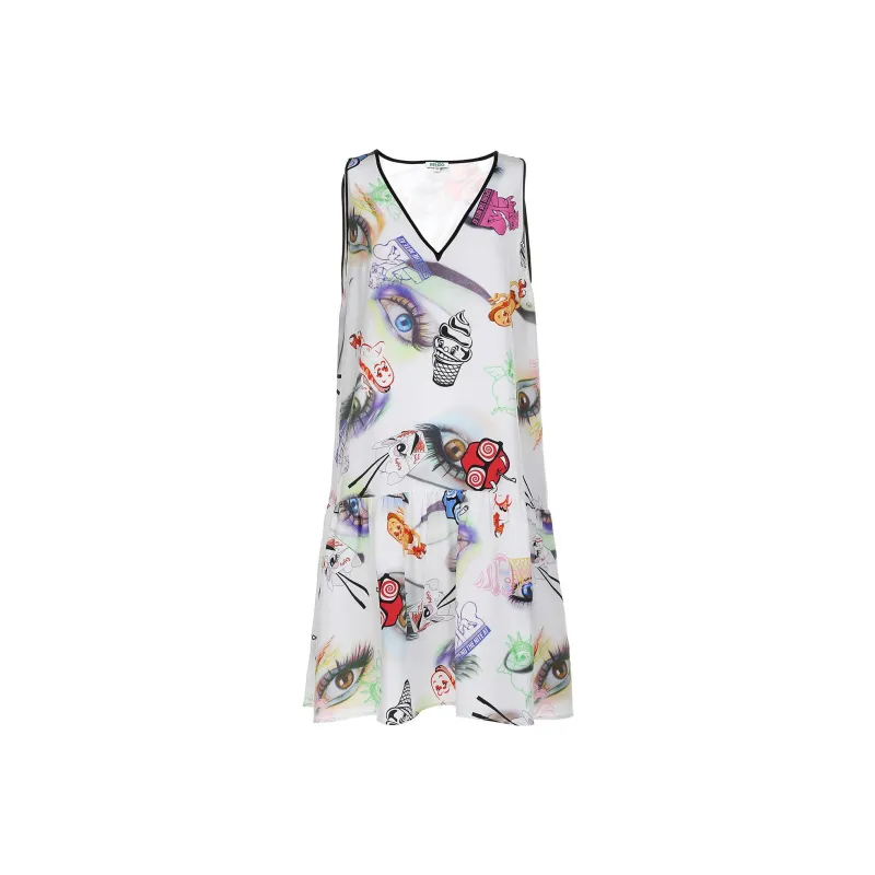 KENZO Sleeveless Dress Women's White-0