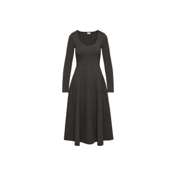 ARITZIA Babaton Leda Ponte Dress Long-Sleeved Dresses Women's Heather Charcoal/Stone Phoebe Zhennan Charcoal