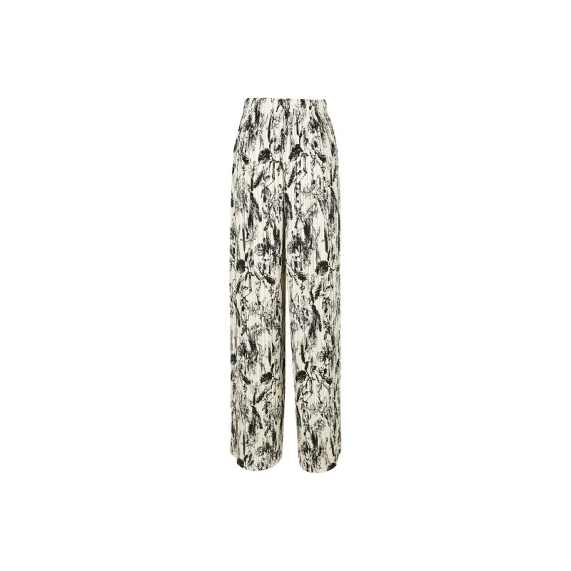 3COLOUR Casual Pants Women's Black White Floral-0