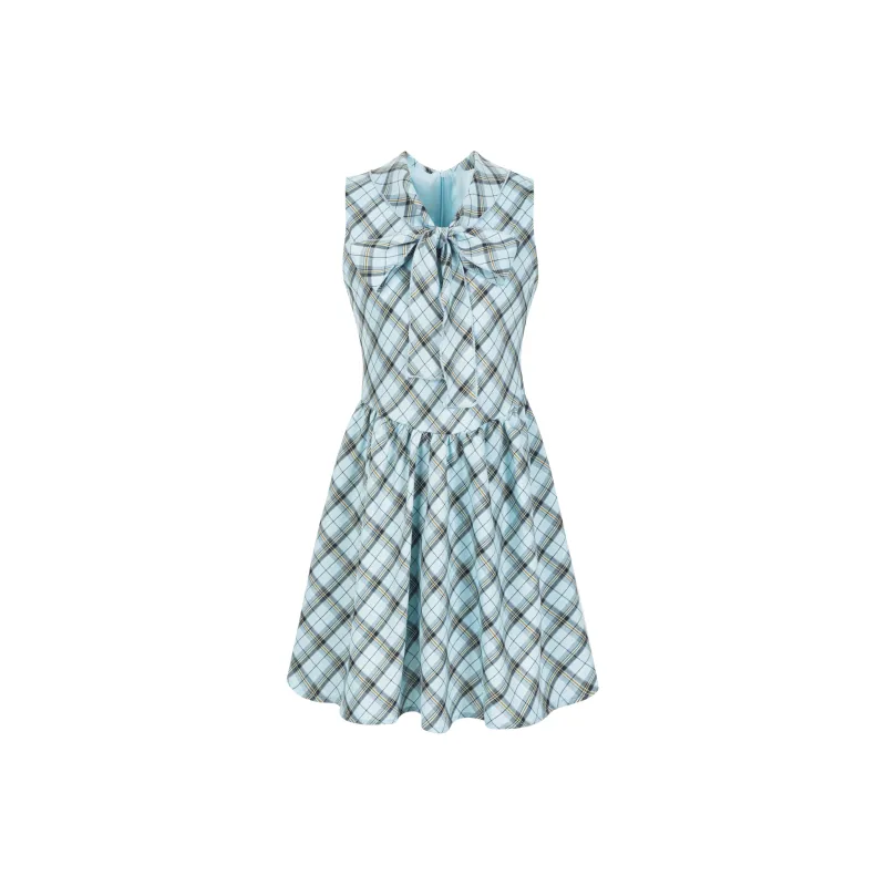 UPNANAWANG Sleeveless Dress Women's Light Blue-0