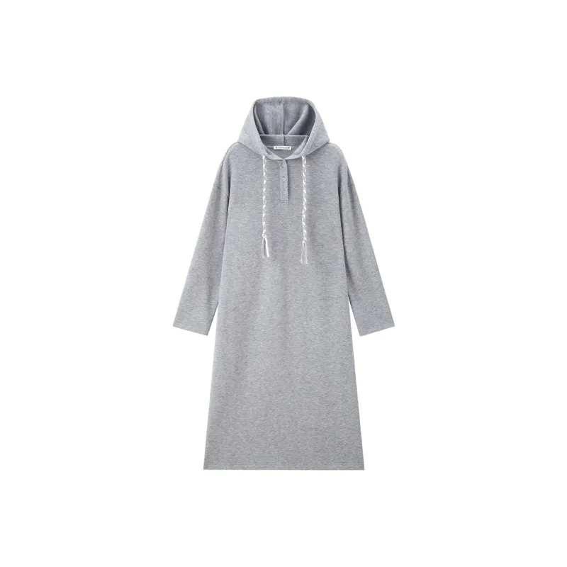 UNIQLO Long Sleeved Dresses Women's Light Heather Gray-0