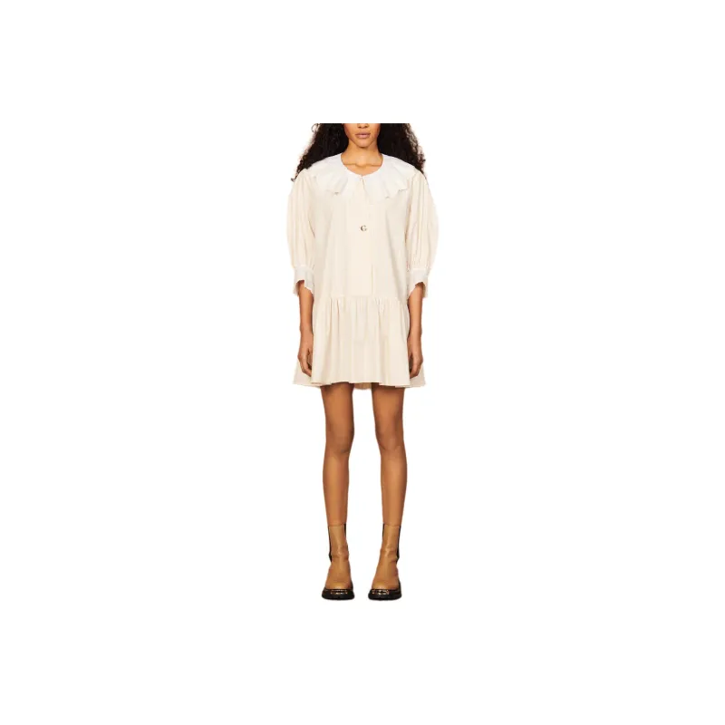 Sandro Short Sleeved Dress Women's White-0