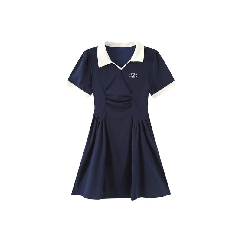 PAZZO Color Block Polo Collar Short Sleeved Dress Women's-0