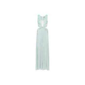 Elisabetta Franchi SS24 Sleeveless Dress Women's Aqua Green