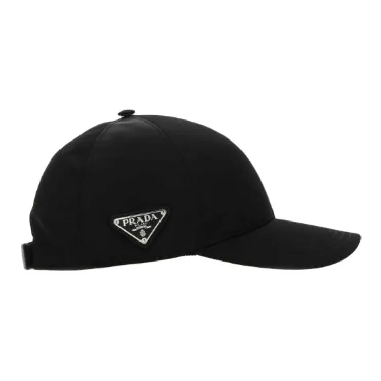 PRADA Recycled Nylon Baseball Caps Men's Black-1