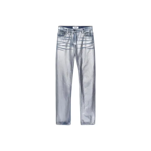 MSGM Metallic finish Straight Jeans