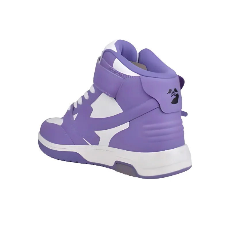 OFF WHITE Out Of Office High Top Skateboard Shoes Men's Purple-3