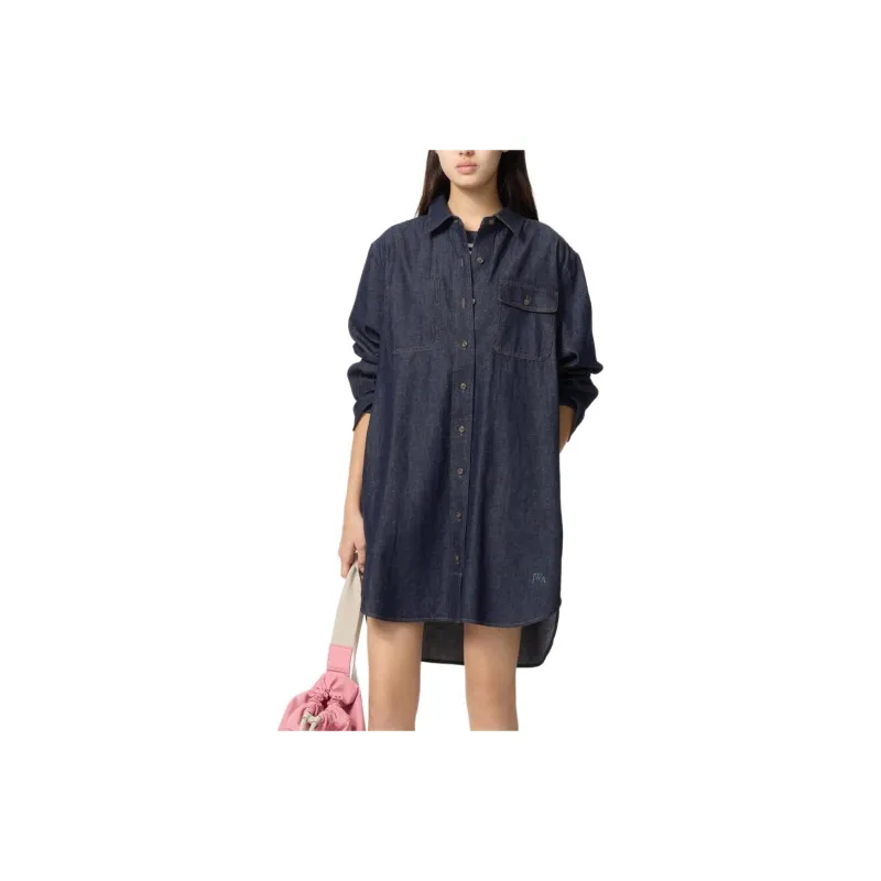 UNIQLO Long Sleeved Dresses Women's Navy Blue-0