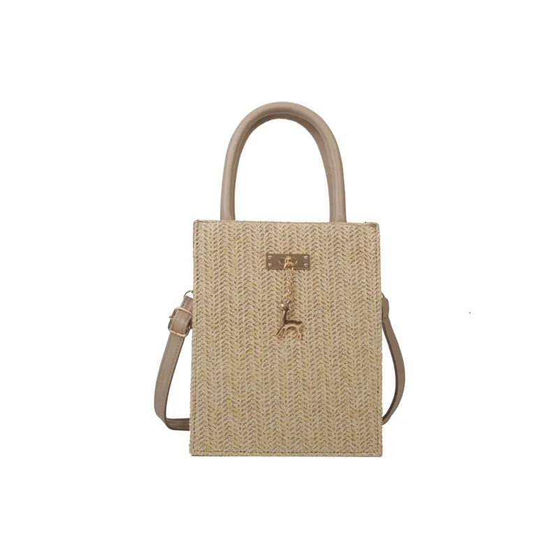 TOUTSEUL YOLO Woven Handbag Women's Beige/Khaki-5