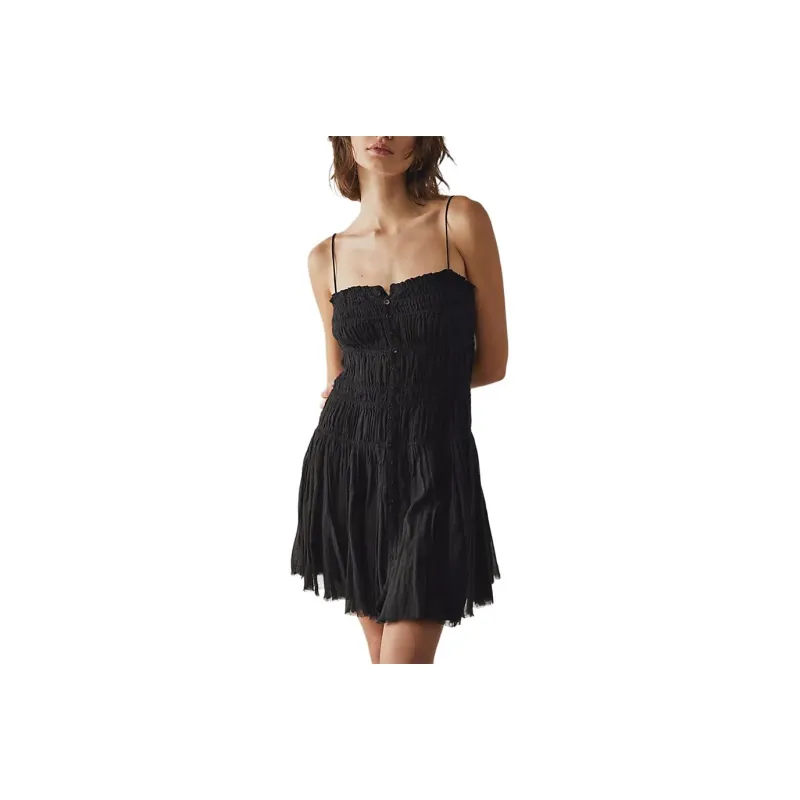 FREE PEOPLE FP One Lausanne Slip Slip Dresses Women's Black-0