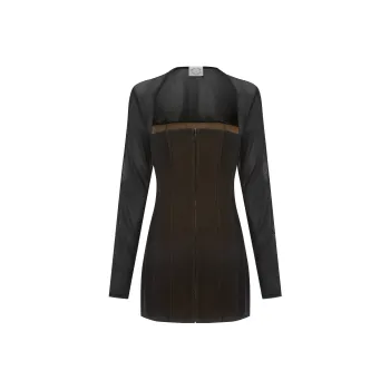 With Jean Long-Sleeved Dresses Women's Black