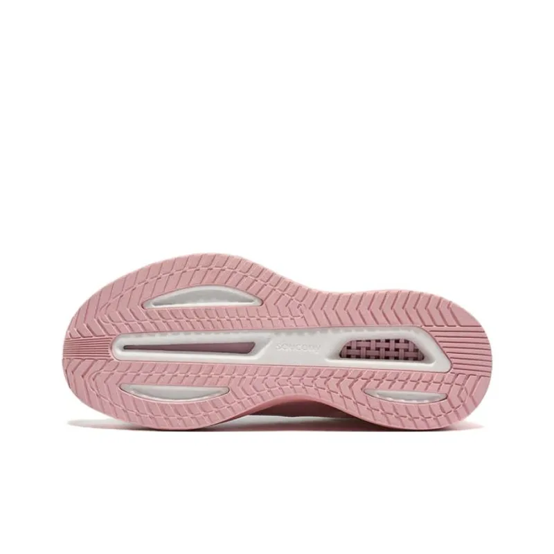 Saucony Cushioning, Wear Resistant Low Top Running Shoes Women's White Pink-4