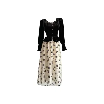 SECFLY OFFICIAL Long Sleeved Dresses Women's Black