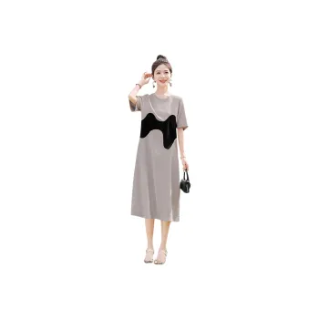 Cypress House Short-Sleeved Dresses Women's Beige Gray & Black