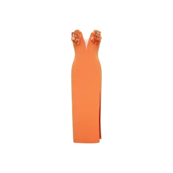 RACHEL GILBERT Bowie Floral appliqué Midi Dress
