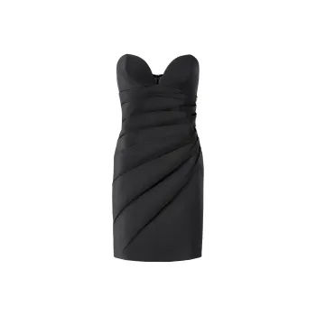 Genny Rhinestone embellished Pleat detail Minidress