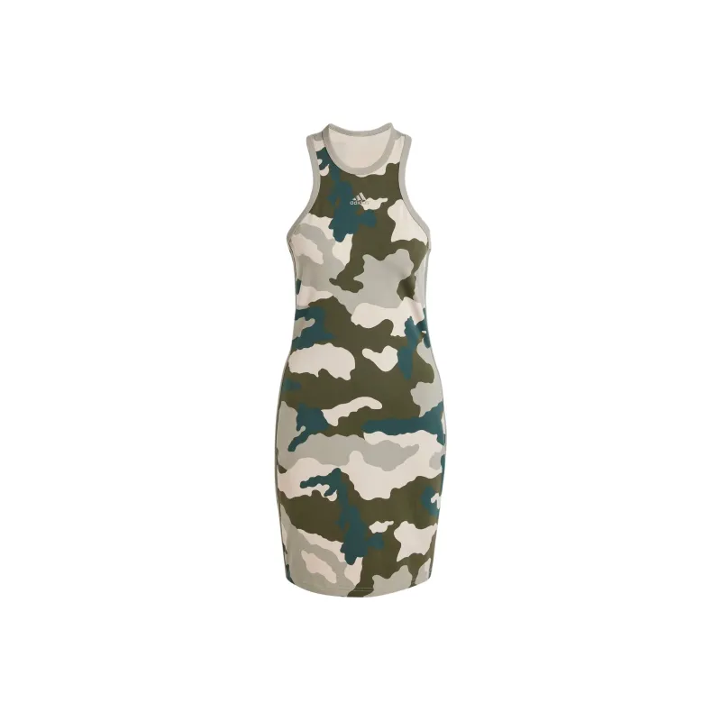 Adidas Free Shipping With AdiClub Essentials 3-Stripes Camo Print Racer Back Tank Dress-0