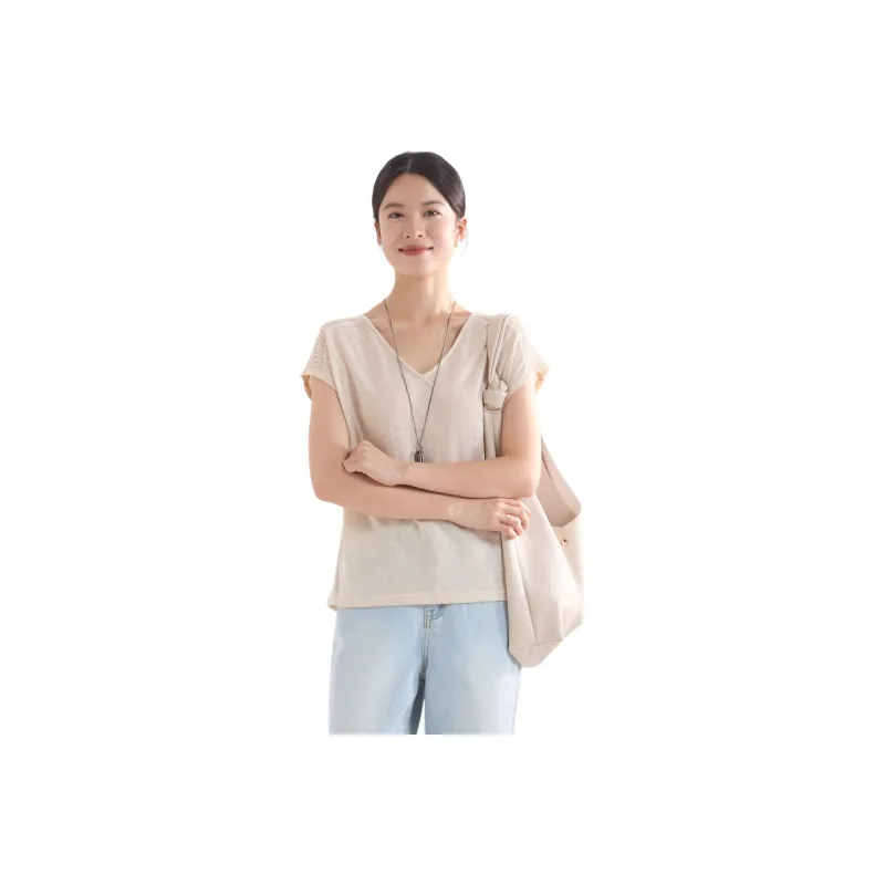 IHIMI T Shirt Women's Light Orange Apricot-0
