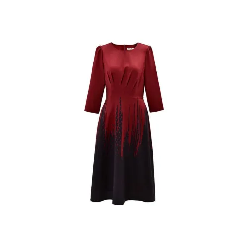 DIFFIE RIEGER Long-Sleeved Dresses Women's Red