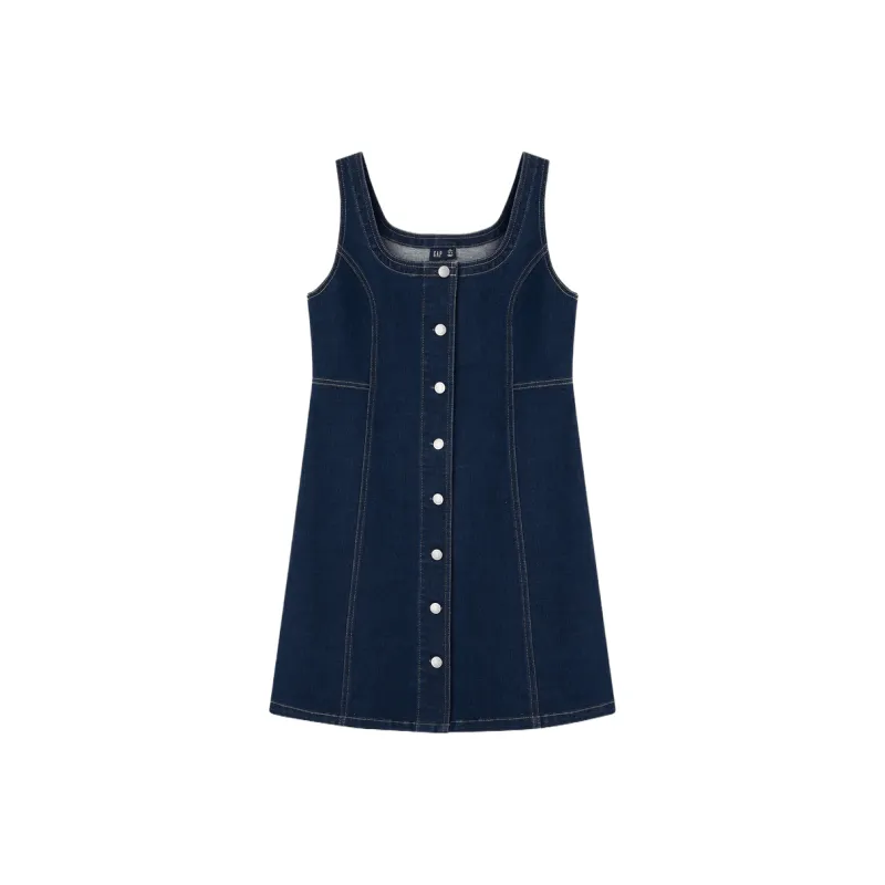 GAP Sleeveless Dress Women's Denim Blue-0