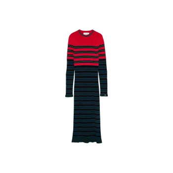 Sonia Rykiel Striped Knitted Midi Dress