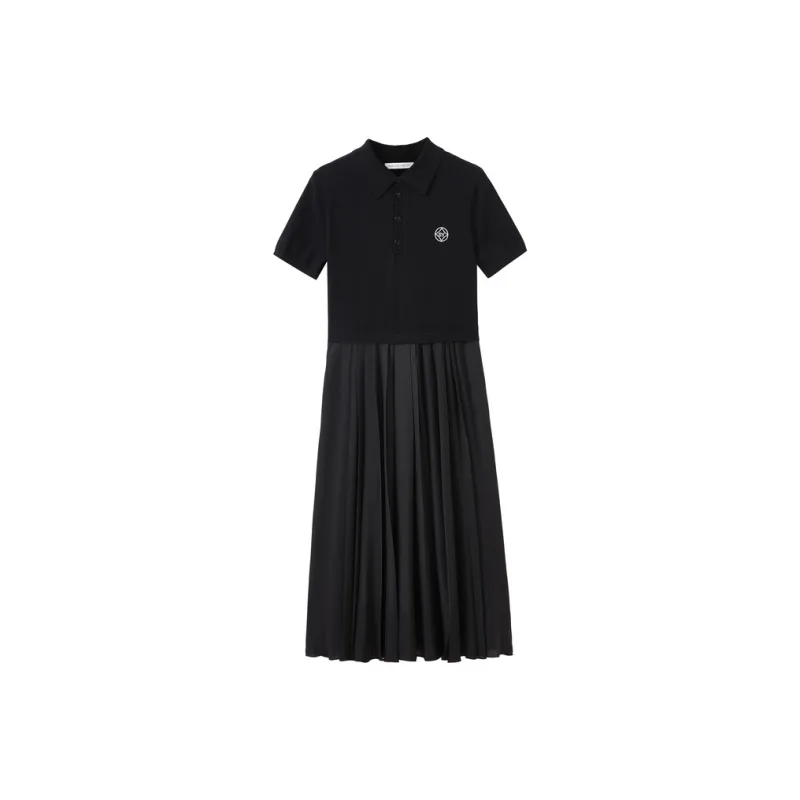 SHUIYUNJIAN Short Sleeved Dress Women's Black-0