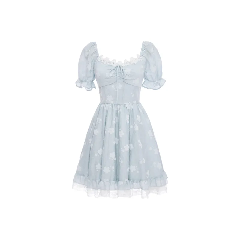 Blovelan SS24 Short Sleeved Dress Women's Gray Blue-0