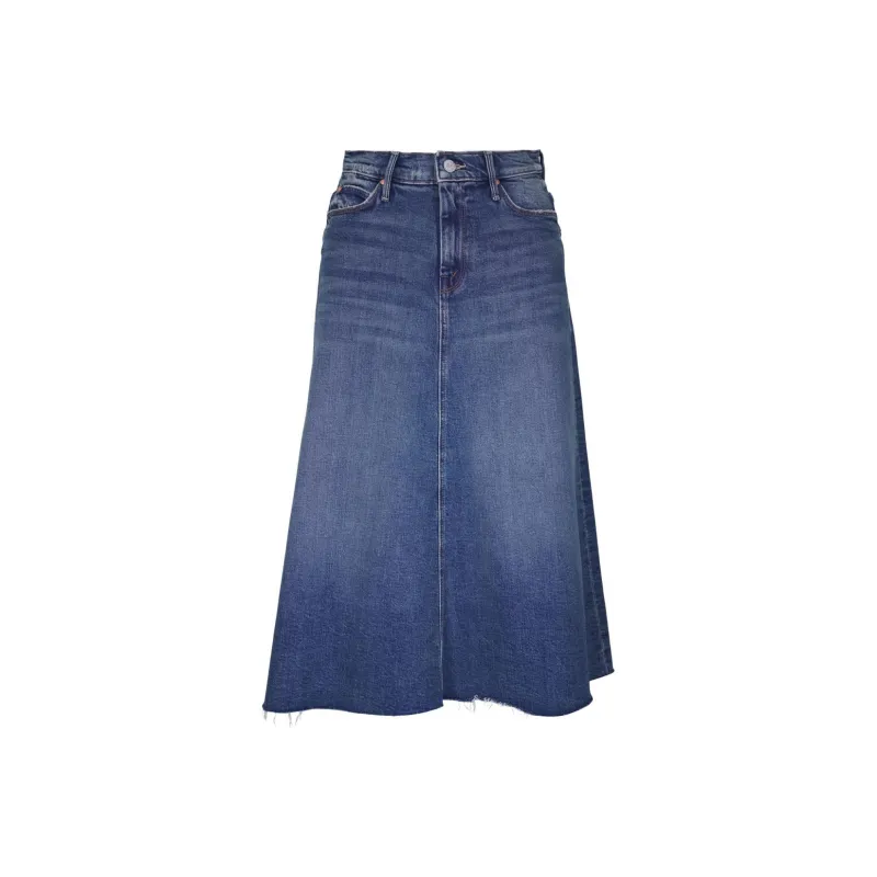 MOTHER The Circle Midi Fray Skirt-0