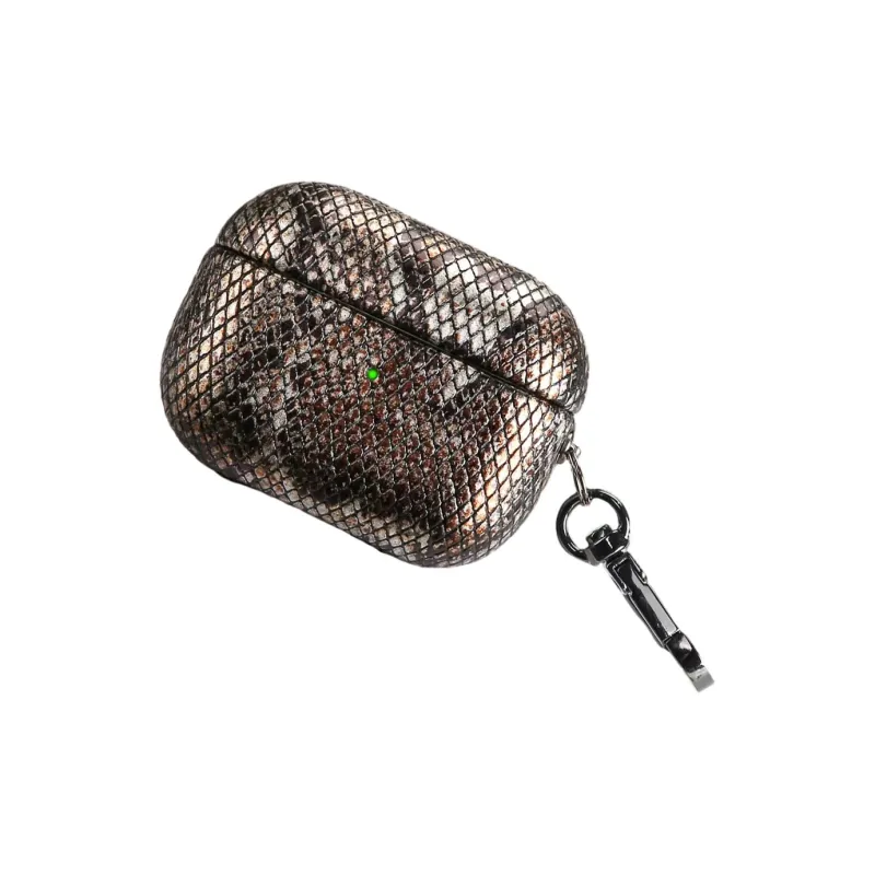 Baohuguang Compatibility Apple AirPods 1/2/3/4/Pro/Pro 2 PC Fashion Minimalist Style Snakeskin Print Headphone Cases-4
