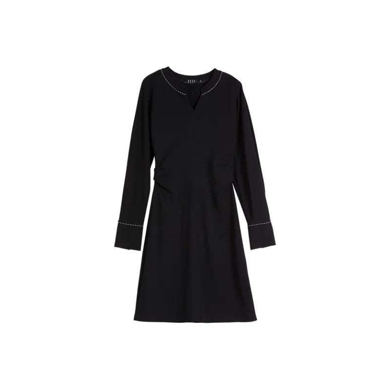 ELLE Long Sleeved Dresses Women's Black-0