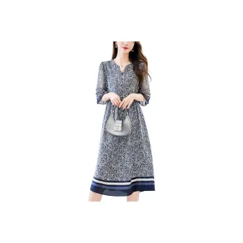 To The West Short Sleeved Dresses Women's Navy Blue