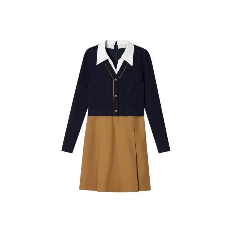 PSALTER Long Sleeved Dress Women's Navy Blue-0