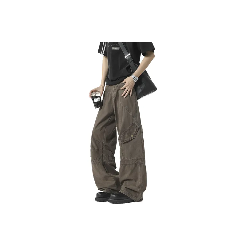 TELENT Cargo Pants Unisex Brown Coffee-0