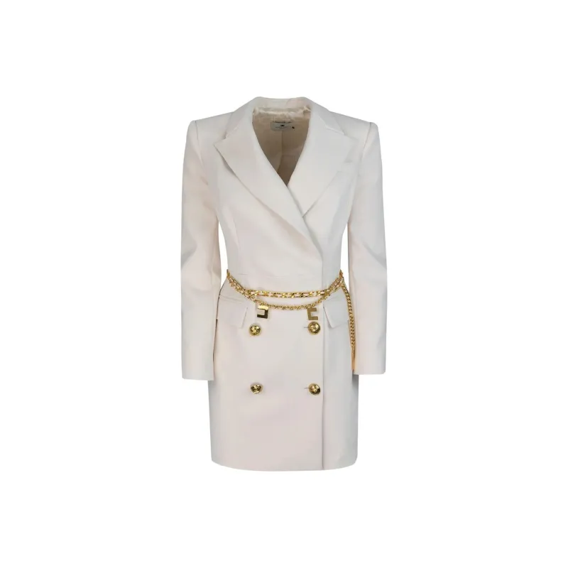 Elisabetta Franchi Belted Stretch Coat Dress-0