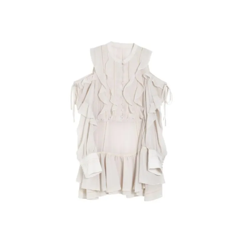 DEAR DEER PUFF Long Sleeved Dresses Women's Ecru-0