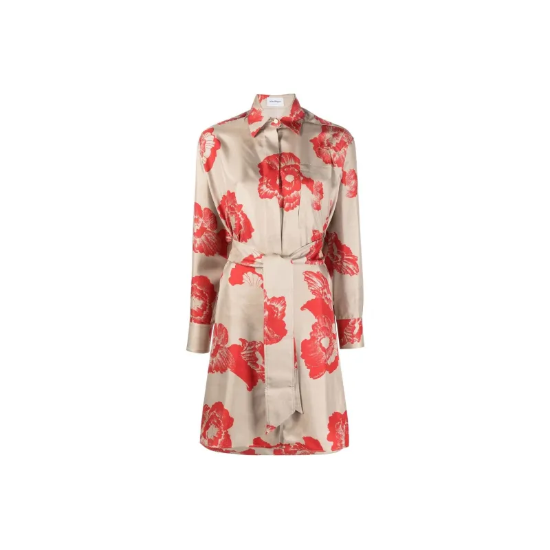 Ferragamo Long-Sleeved Dresses Women's Red-0