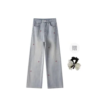 PAVEA Jeans Women's Blue+Hair Tie Comes With