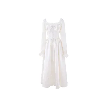 Blovelan Long Sleeved Dresses Women's Gentle Apricots