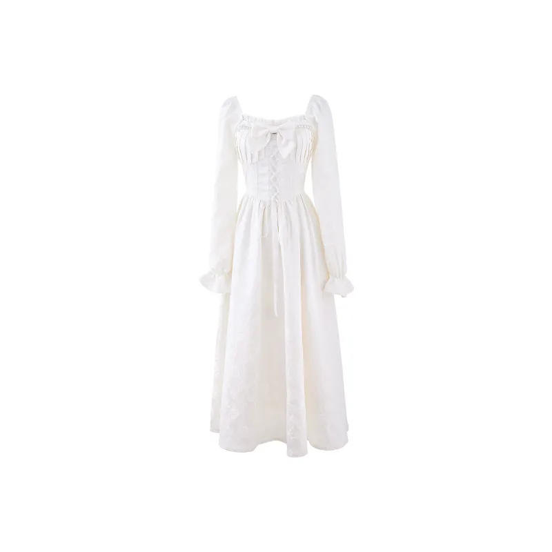 Blovelan Long-Sleeved Dresses Women's Gentle Apricots-0