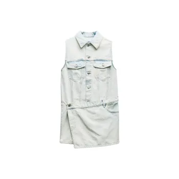 ZARA Sleeveless Dress Women's Light Blue