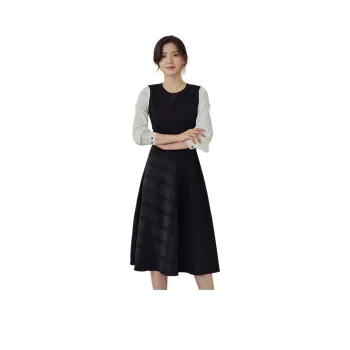 ROEYSHOUSE Long Sleeved Dresses Women's Black/White
