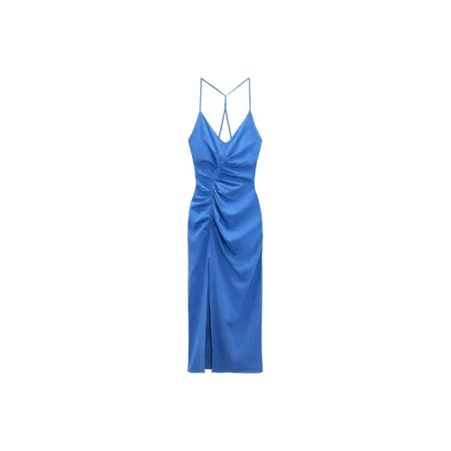 ZARA Slip Dresses Women's Dark Blue
