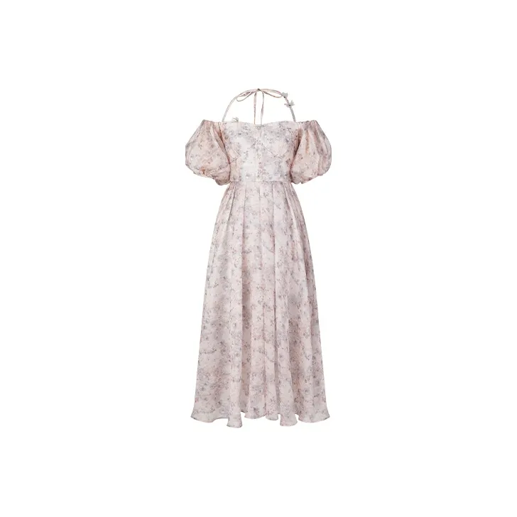 TAMMY TANGS Short Sleeved Dress Women's Gray Pink-0