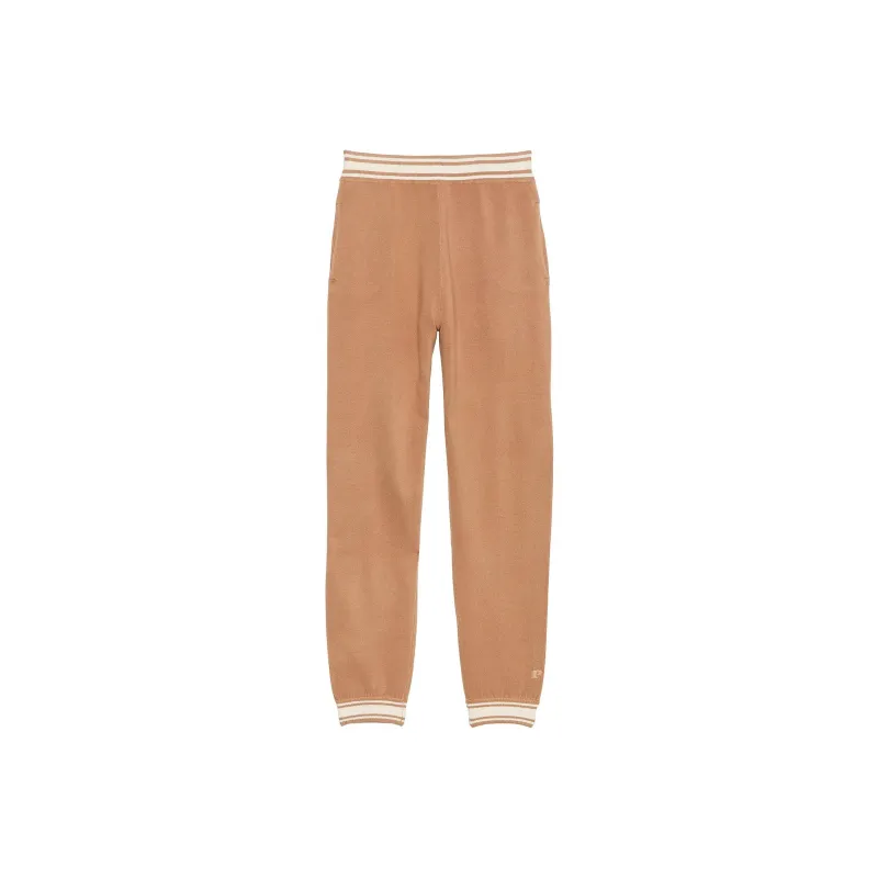 Victoria's Secret PINK Varsity Knit Jogger Pants/Toffee Knitted Sports Pants Women's Toffee-0